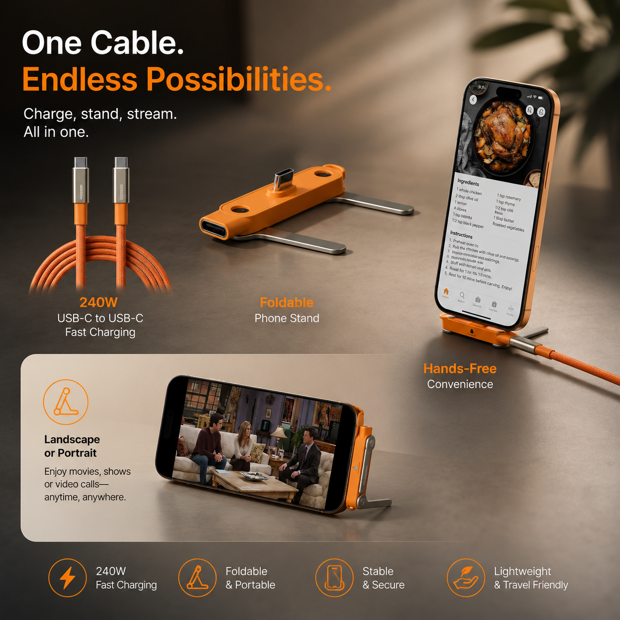 HyperStand™ Ultra 240W Fast Charging Cable