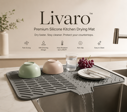 Livaro™ Premium Silicone Kitchen Drying Mat