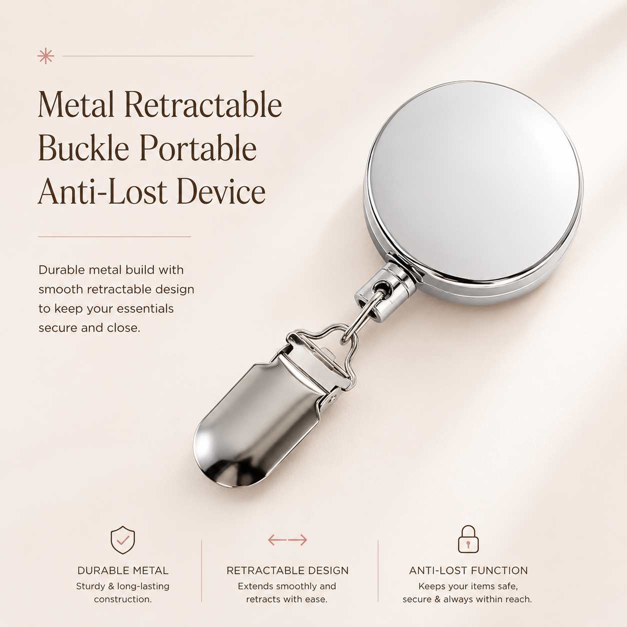 Nestiq™ Retractable Clip-On Holder