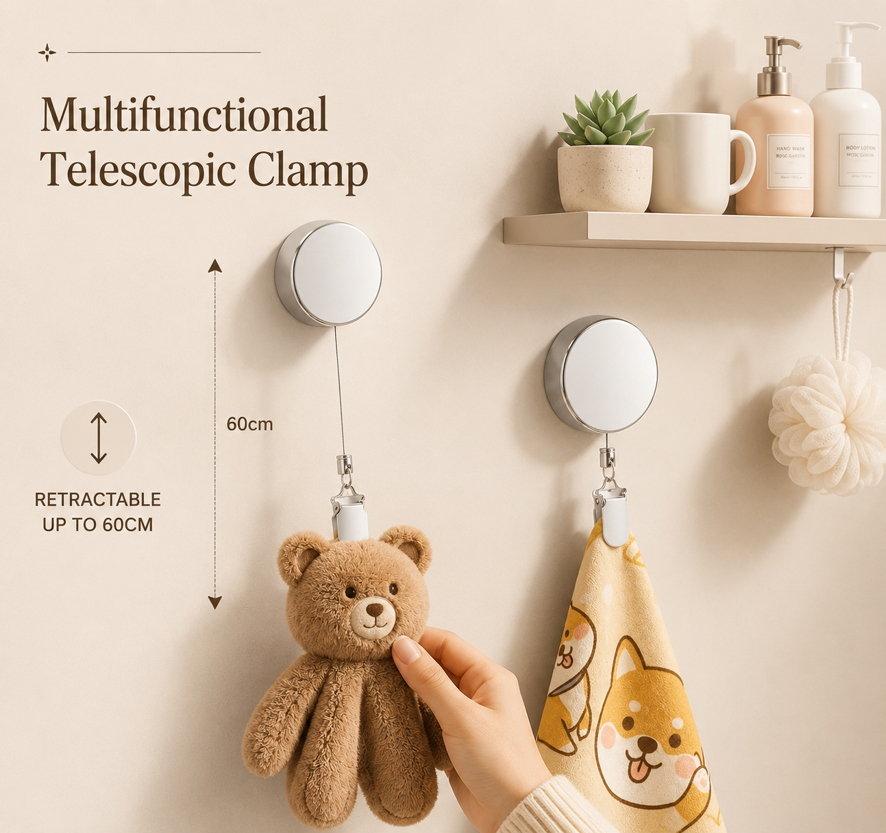 Nestiq™ Retractable Clip-On Holder