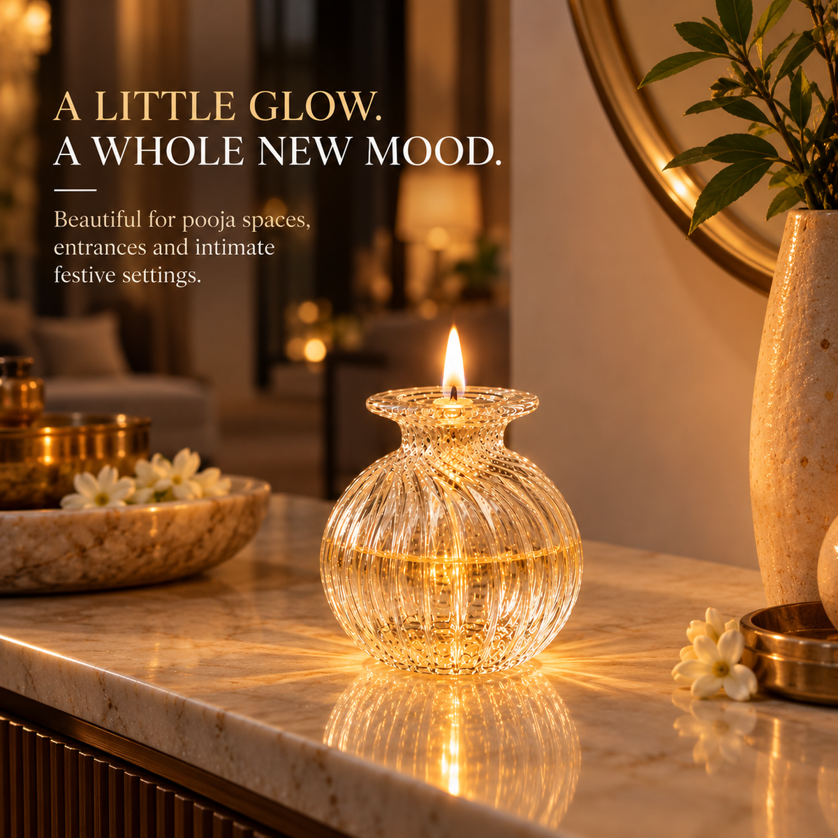 DIYORA™ Glass Modak Diya